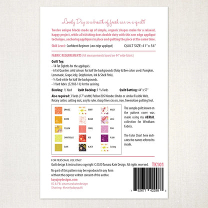 Lovely Day - Quilt Pattern - Tamara Kate - TK101 - Paper Pattern