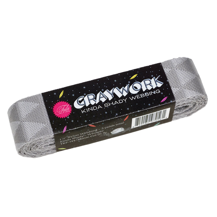 Graywork - Kinda Shady in Whisper WEBBING - 1-1/2" width - by Tula Pink - 3 Yard Pack (Preorder)