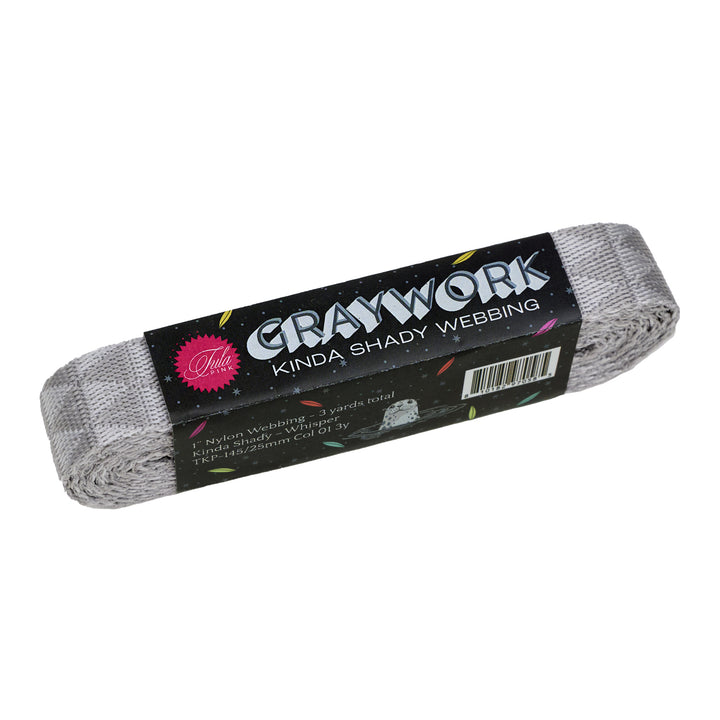 Graywork - Kinda Shady in Whisper WEBBING - 1" width - by Tula Pink - 3 Yard Pack (Preorder)
