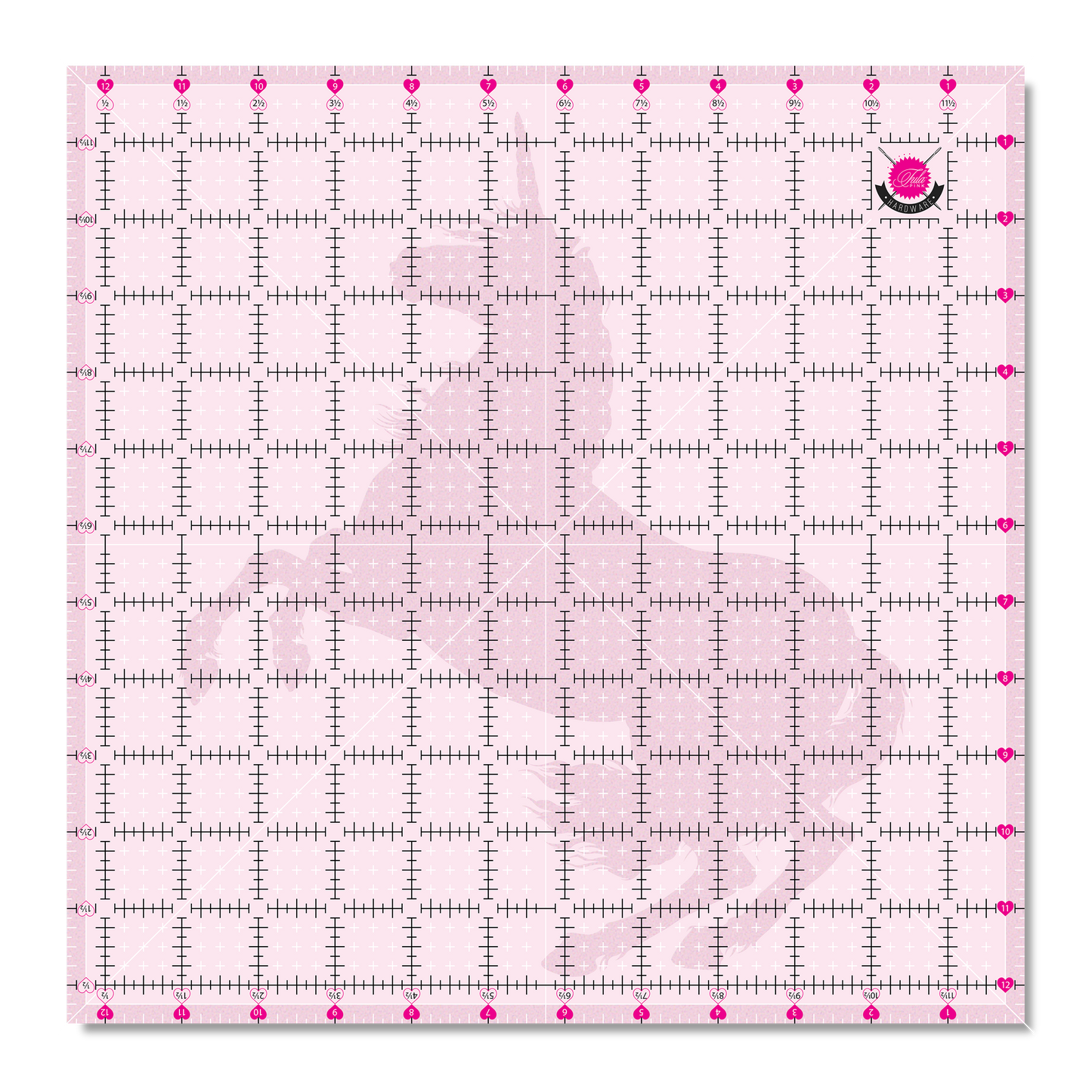 Tula Pink Hardware - 12.5" X 12.5" - Non Slip Unicorn Ruler - TP2SQ12