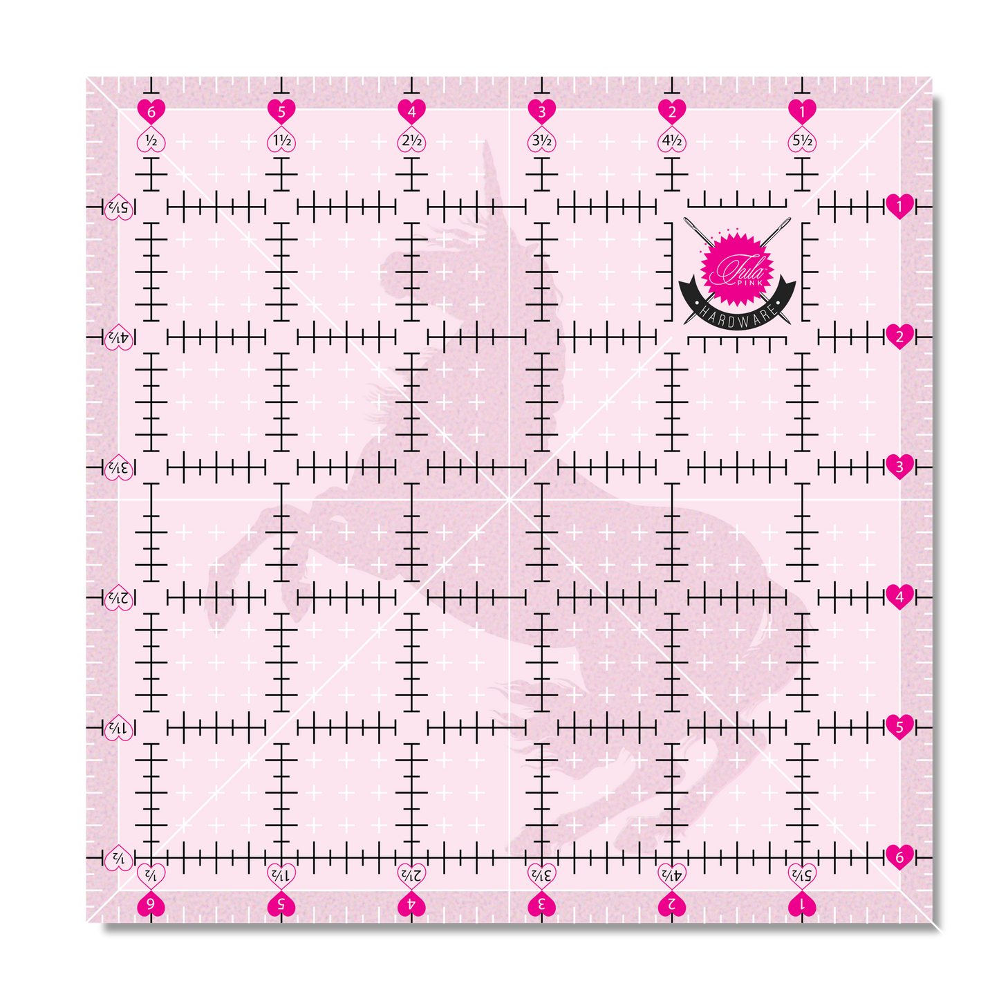 Tula Pink Hardware - 6-1/2" x 6-1/2" - Clear Grip Ruler - TPSQ6