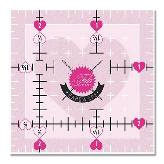 Tula Pink Hardware - 2.5" X 2.5" - Non Slip Heart Ruler - TPSQ2