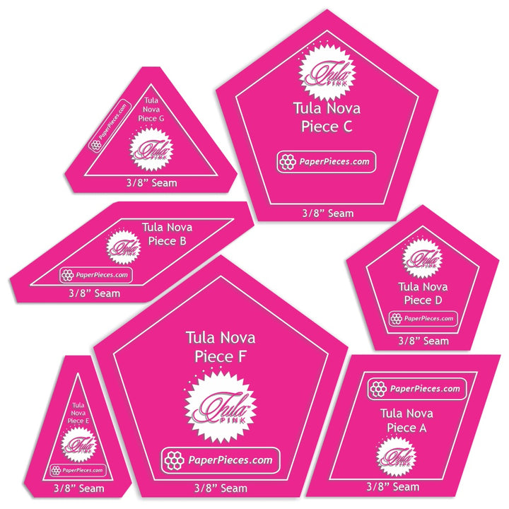Tula Nova - Acrylic Templates 7 Piece Set - 3/8" Seam Allowance (Preorder)