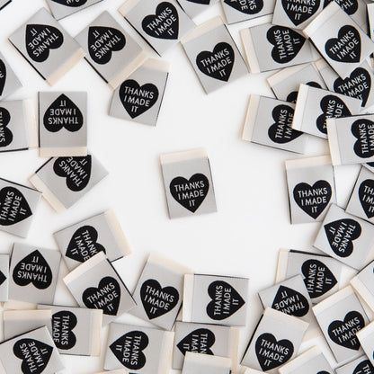 Sarah Hearts - Thanks I Made It - Sewing Woven Clothing Label Tags - LP138