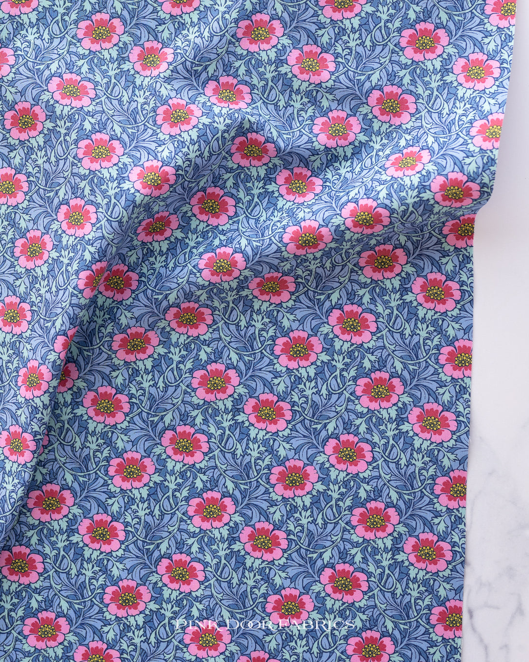 Hibernation - Winter Rose in Blue - 100522 - Half Yard