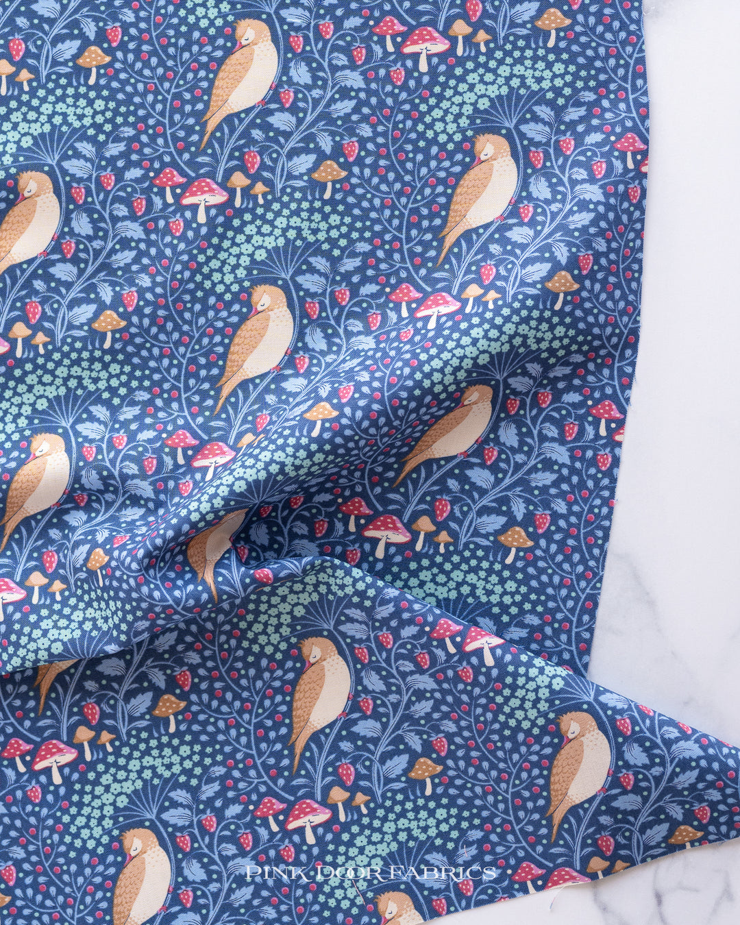 Hibernation - Sleepy Bird in Denim - 100523 - Half Yard