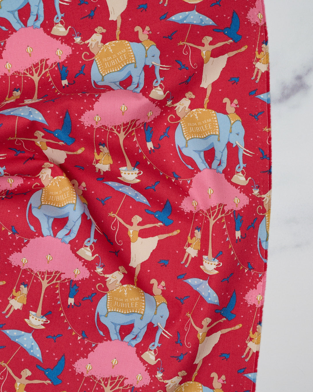 Jubilee Red Bird Tree Fabric by Tone Finnanger - Tilda Fabrics