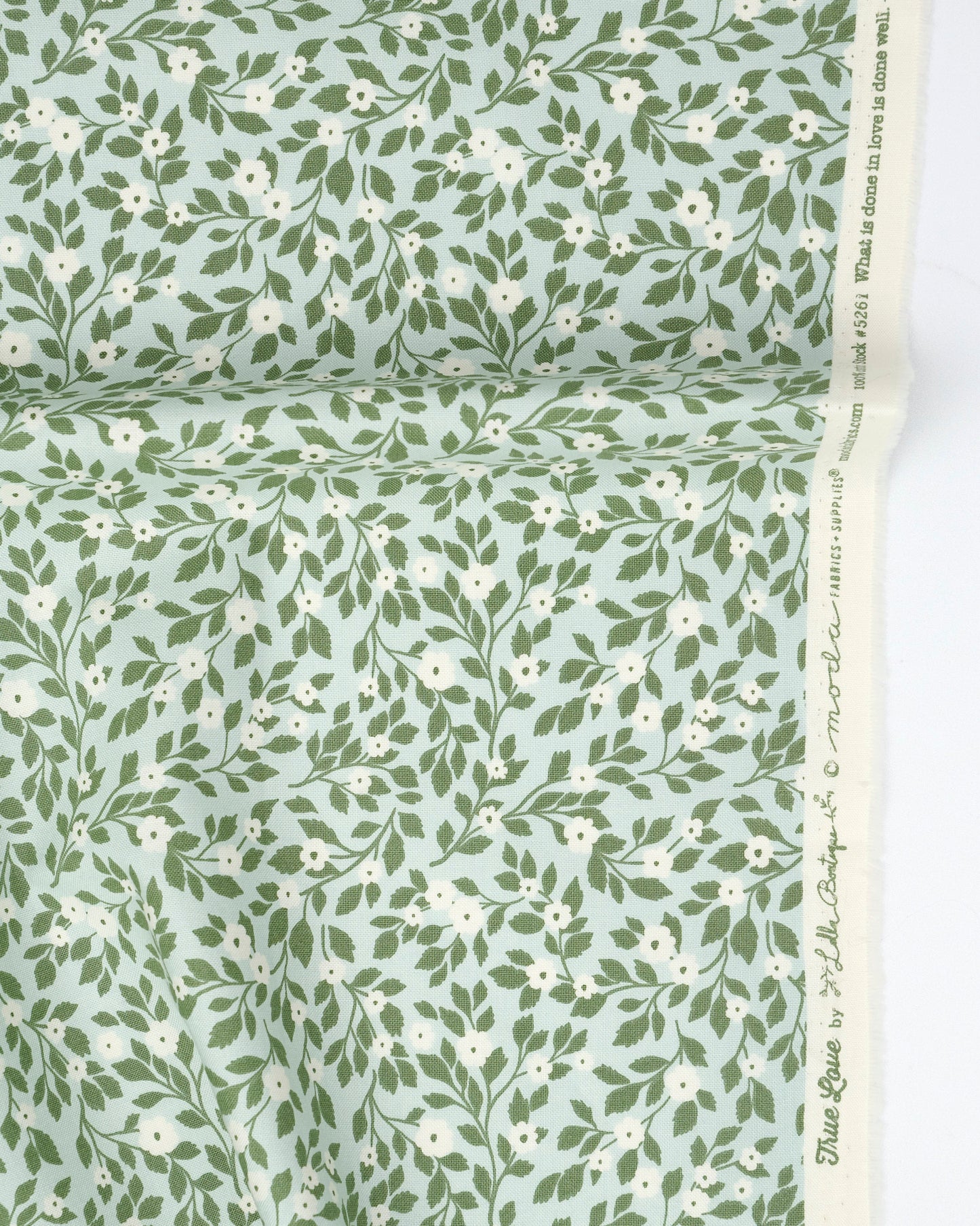 Daydream Posies Florals Robins Egg quilting fabric, part of the True Love fabric collection by Lella Boutique (SKU: 5261 14)