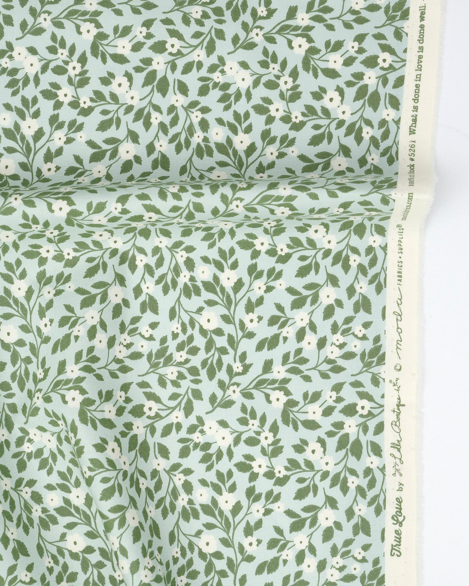 Daydream Posies Florals Robins Egg quilting fabric, part of the True Love fabric collection by Lella Boutique (SKU: 5261 14)