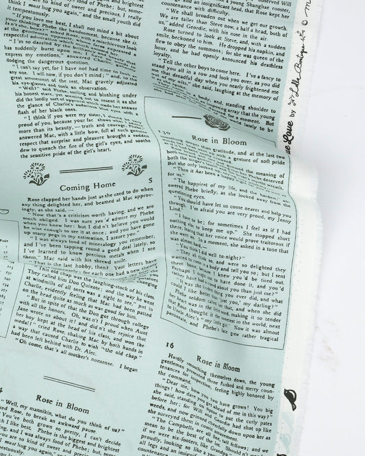 Alcott Text and Words Robins Egg quilting fabric, part of the True Love fabric collection by Lella Boutique (SKU: 5263 14)