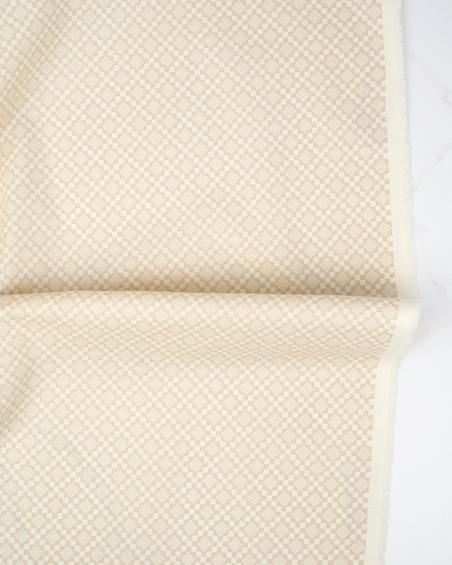 Checkmate Blenders Oatmeal quilting fabric, part of the True Love fabric collection by Lella Boutique (SKU: 5265 12)