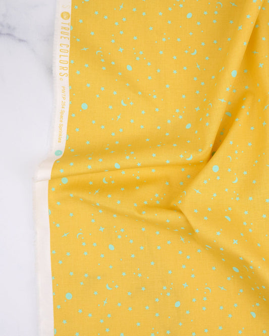 True Colors - Space Sprinkles in Papaya - Tula Pink - PWTP254.PAPAYA - Quilting Fabric