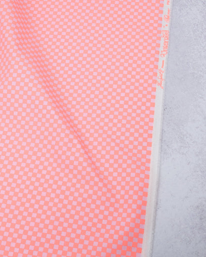 Cotton quilting fabric pattern called 'Check Please in Lunar'. Part of the 'Untamed' fabric collection. Designed by Tula Pink for fabric company Free Spirit Fabrics. SKU: PWTP242.LUNAR. 44-45 inch width.