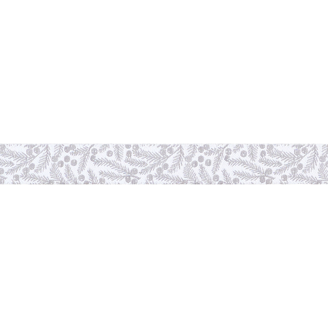 Berry and Pine - Pine Needles in Snow - 5/8" width - by Lella Boutique - One Yard