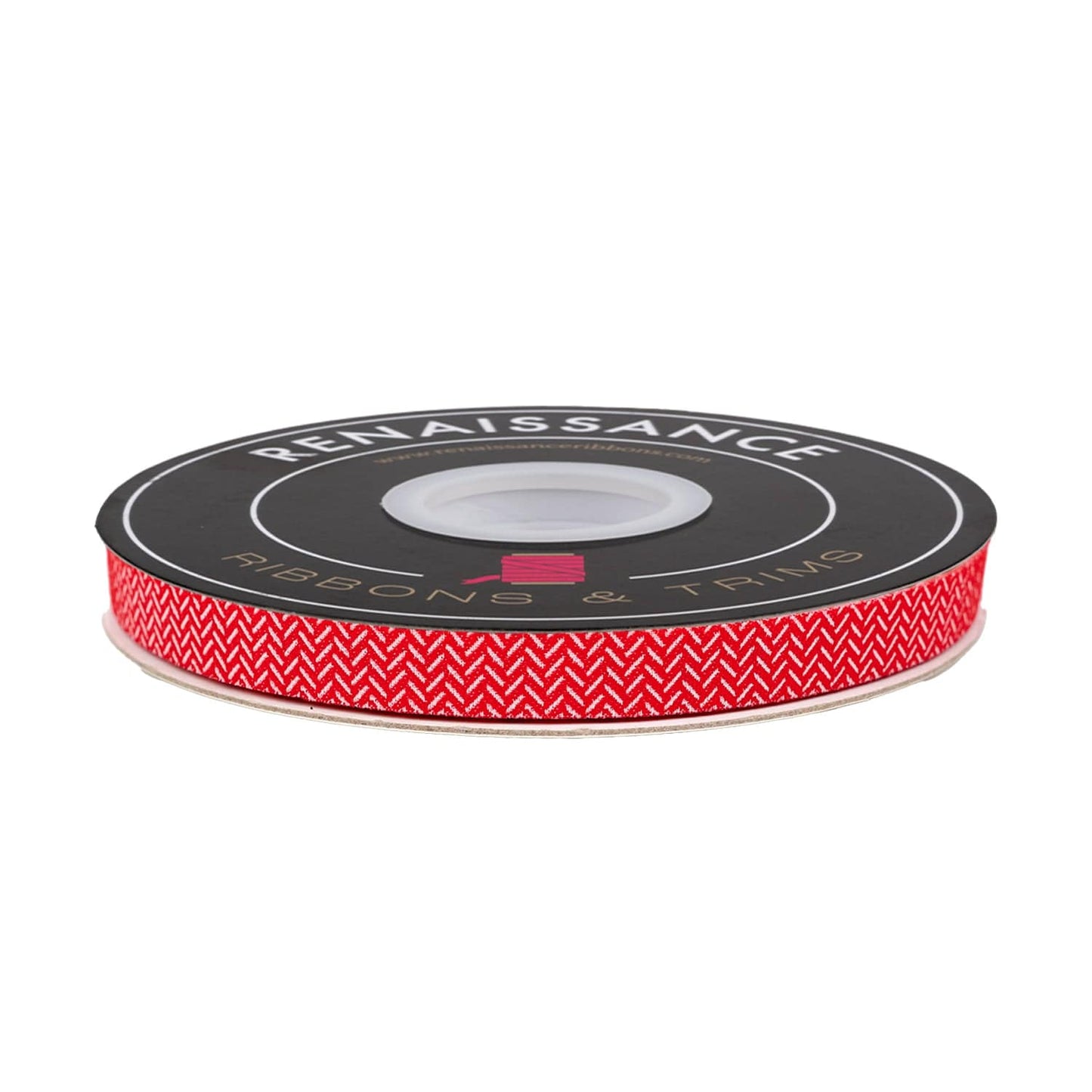 Berry and Pine - Yule Herringbone in Holly - 3/8" width - by Lella Boutique - One Yard