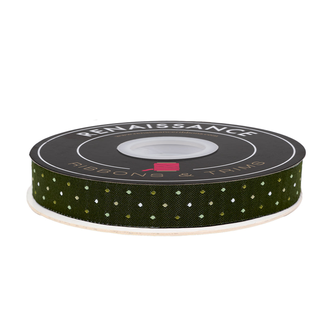 Berry and Pine - Magic Dot in Forest - 5/8" width - by Lella Boutique - One Yard
