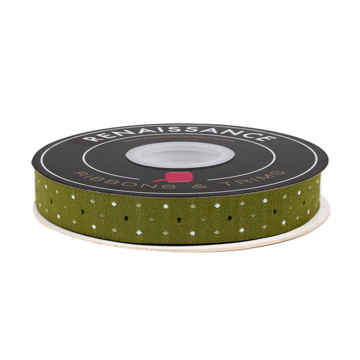 Berry and Pine - Magic Dot in Fern - 5/8" width - by Lella Boutique - One Yard
