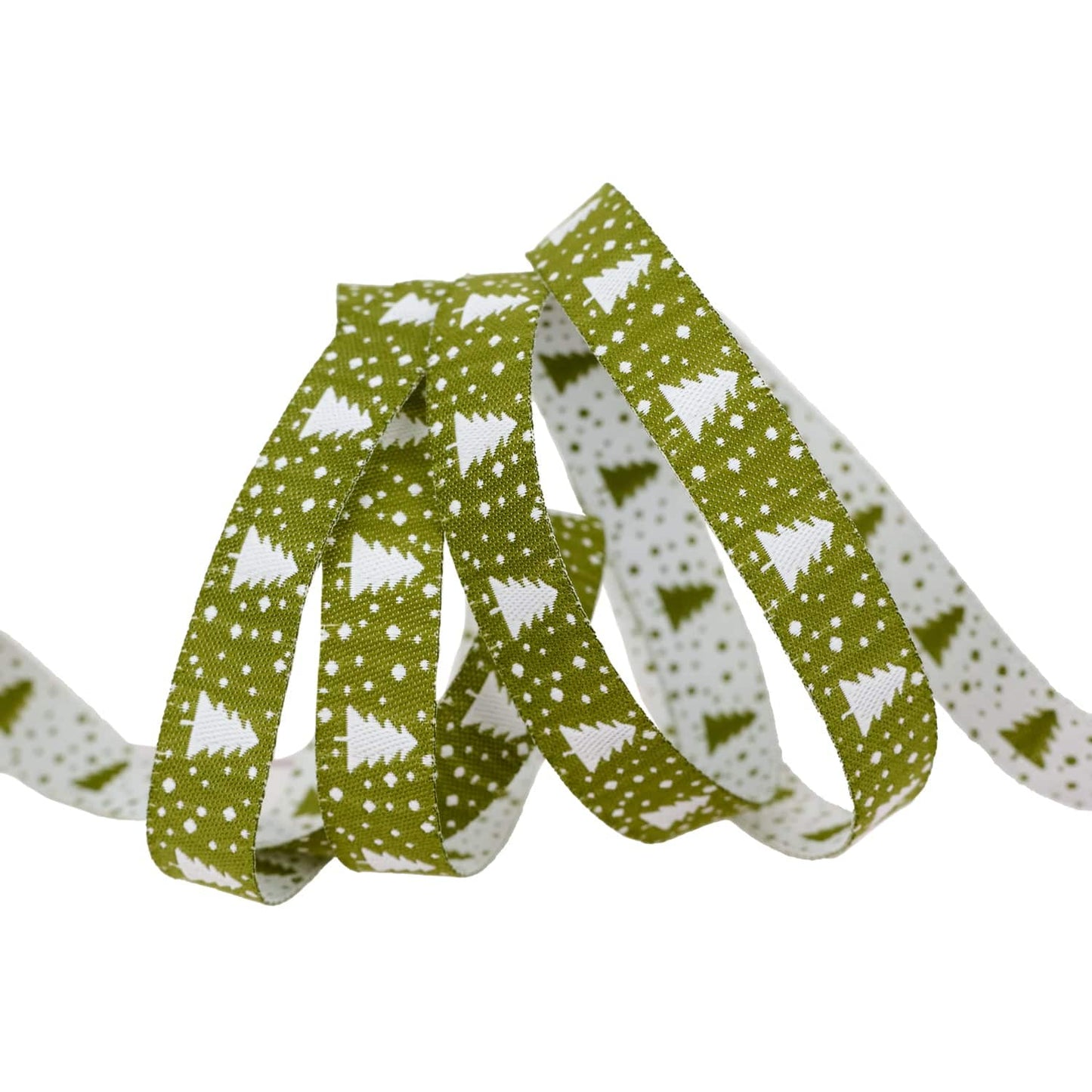 Berry and Pine - Little Trees in Snow - 5/8" width - by Lella Boutique - One Yard