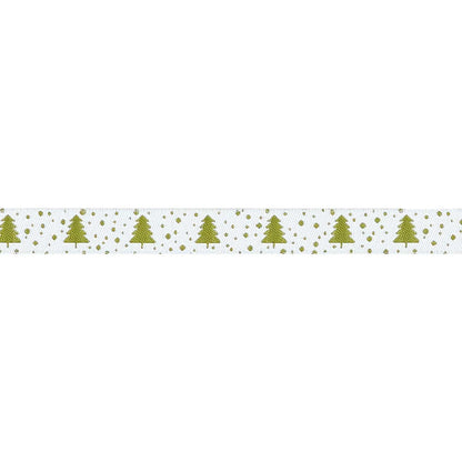 Berry and Pine - Little Trees in Snow - 5/8" width - by Lella Boutique - One Yard