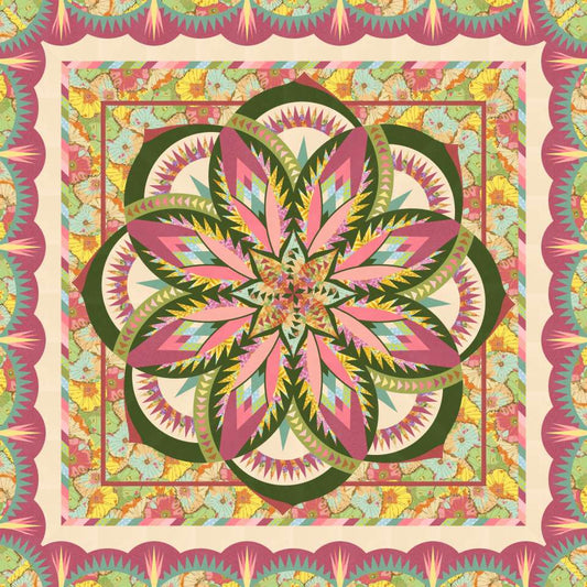 Vintage Rose Queen-Size Quilt Kit - Fabric Only