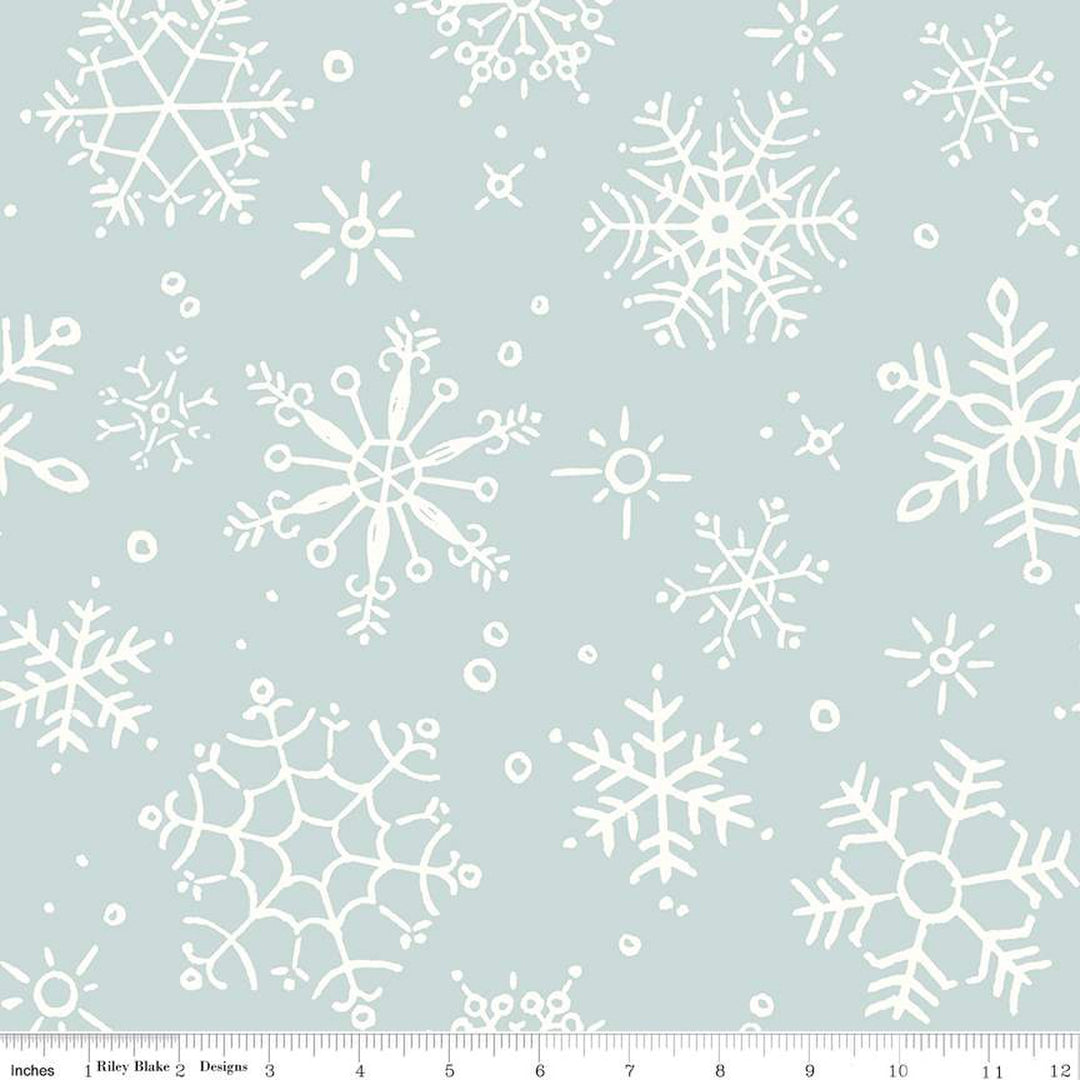 PREORDER - Magical Winterland - 107/108" Wide Back - Snowflake in Blue - Lisa Audit - WB14949-BLUE - Half Yard