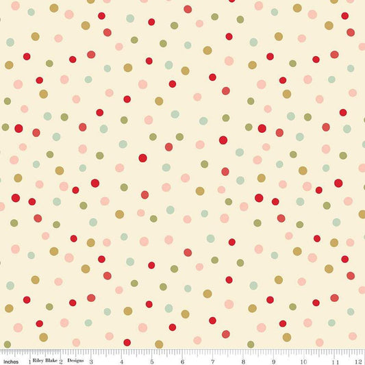 PREORDER - Glisten - 108" Wide Back Dots in Eggnog - Sandy Gervais - WB16230-EGGNOG - Half Yard