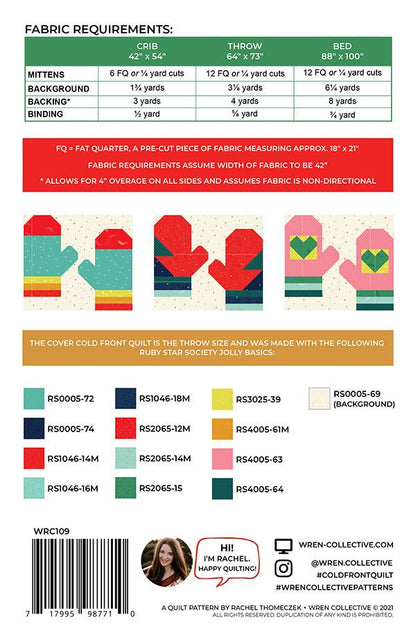 Cold Front - Wren Collective - Quilt Pattern - Paper Pattern