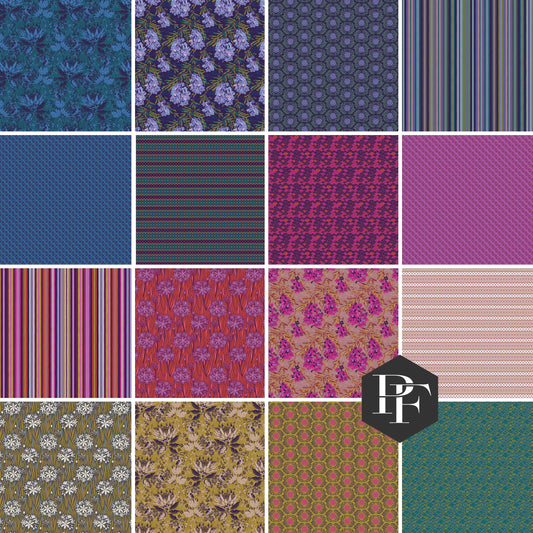 Wandering Eye Half Yard Bundle by Kathy Doughty, 16 pieces