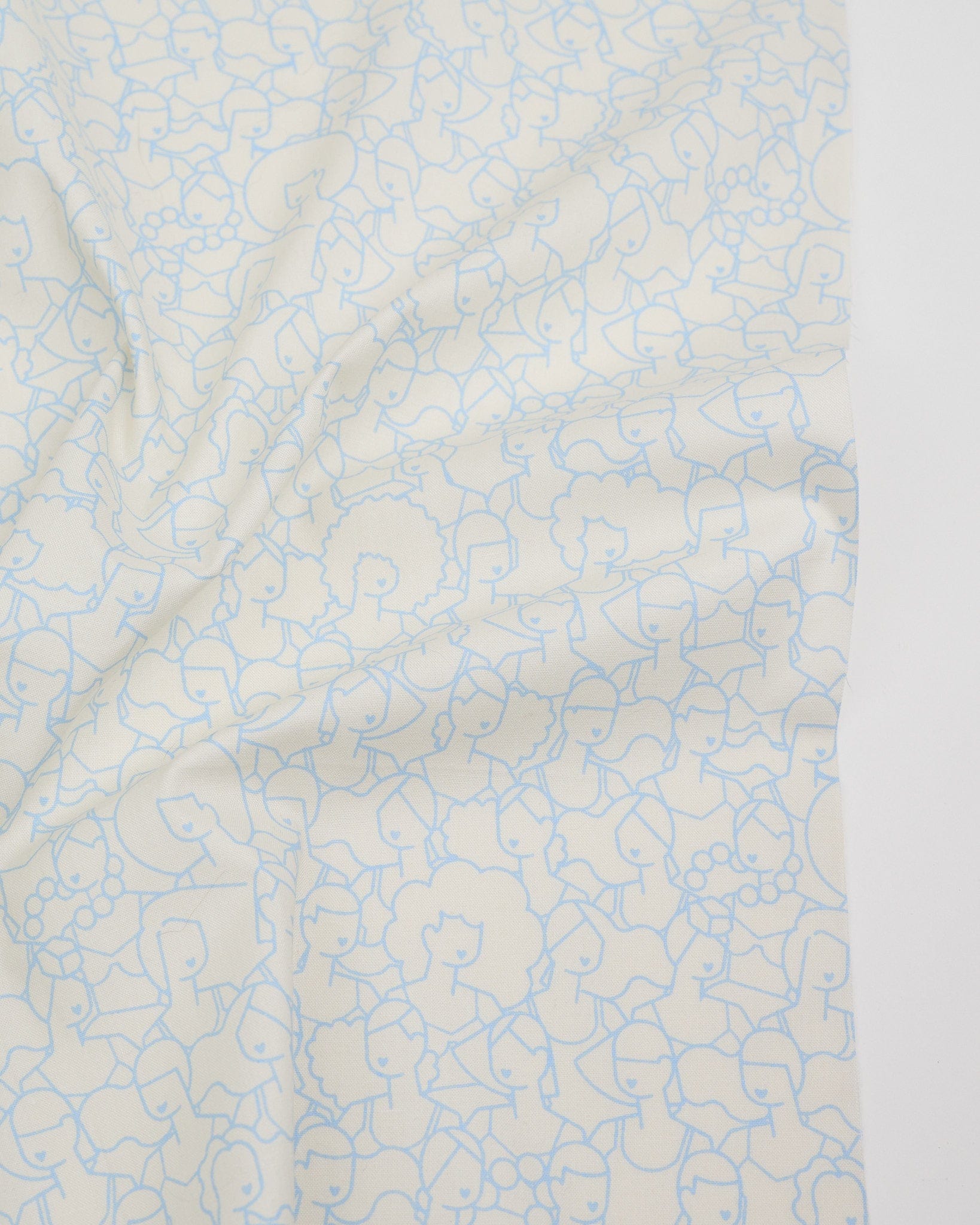 Cotton quilting fabric pattern called 'Water Swim Parade in Blue Water'. Part of the 'Water' fabric collection. Designed by Ruby Star Society for fabric company Moda Fabrics. SKU: RS5130 11. 44-45 inch width.