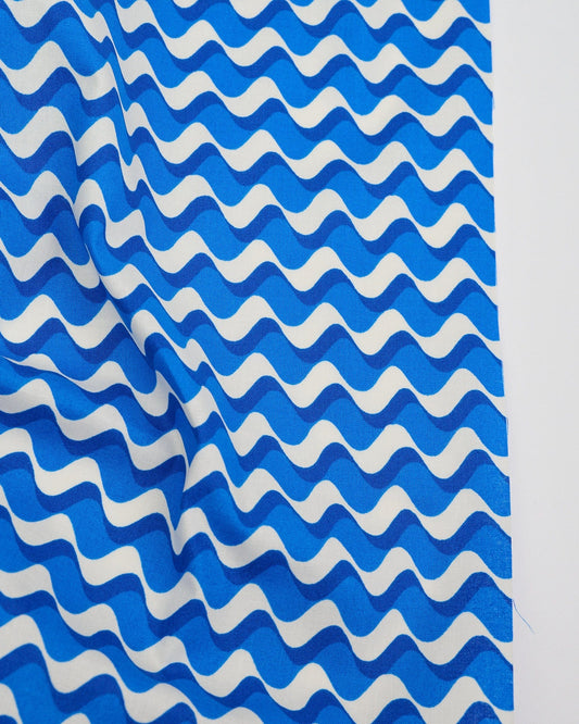 Cotton quilting fabric pattern called 'Water Ripple in Royal Blue'. Part of the 'Water' fabric collection. Designed by Ruby Star Society for fabric company Moda Fabrics. SKU: RS5128 12. 44-45 inch width.