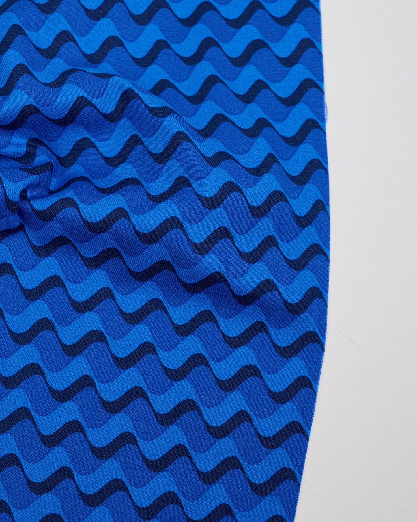 Cotton quilting fabric pattern called 'Water Ripple in Blue Ribbon'. Part of the 'Water' fabric collection. Designed by Ruby Star Society for fabric company Moda Fabrics. SKU: RS5128 13. 44-45 inch width.