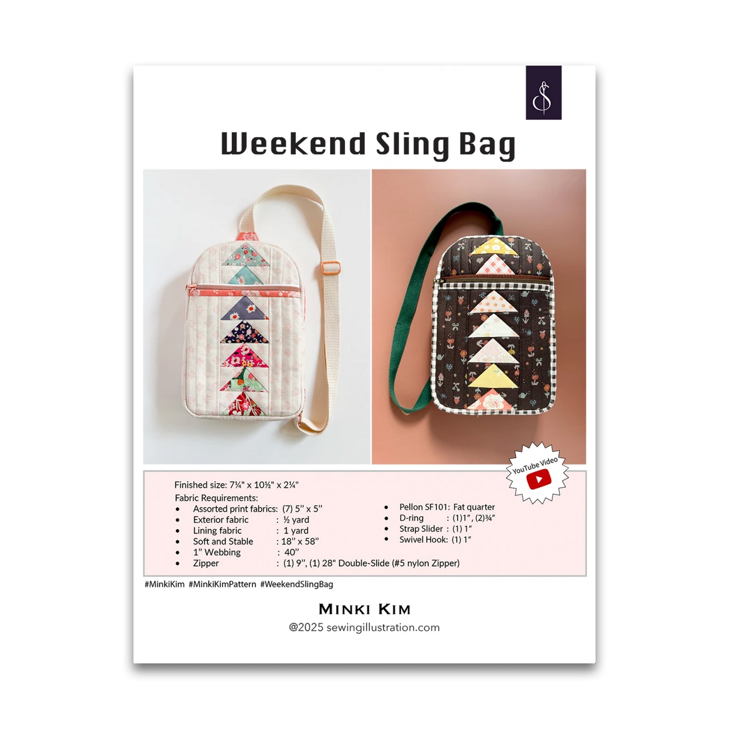 Weekend Sling Bag Pattern by Minki Kim