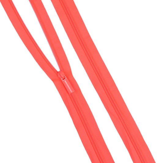 Tula Pink Neon Coral #5 Nylon Coil Zippers: 3 Yards With 9 Pulls by Sallie Tomato notions product photo SKU ZBY5C144