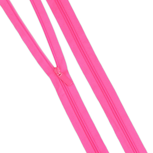 Sallie Tomato - Tula Pink Neon Pink Zippers: 3 Yards With 9 Pulls - ZBY5C145 (Preorder)