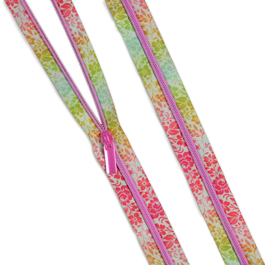 Tula Pink Down to Earth #5 Nylon Coil Zippers - Growing Together Afterglow: 3 Yards With 9 Pulls (Preorder)