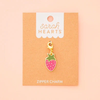 Sarah Hearts - Strawberry Zipper Charm - ZC07