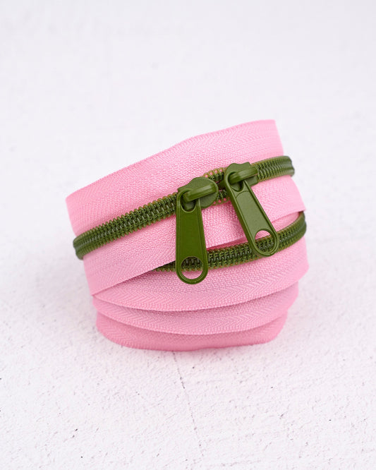 Olive Blossom - Handbag Zipper - Renaissance Ribbons
