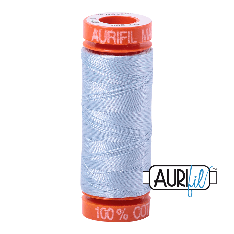 Aurifil Cotton Mako Thread - 50wt - 200m Spool - Light Robin's Egg - MK50SP200-2710