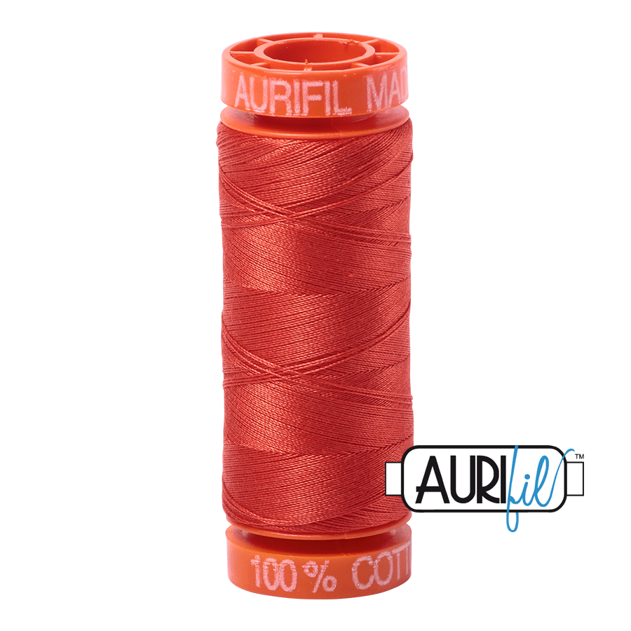 Aurifil Cotton Mako Thread - 50wt - 200m Spool - Red Orange - MK50SP200-2245