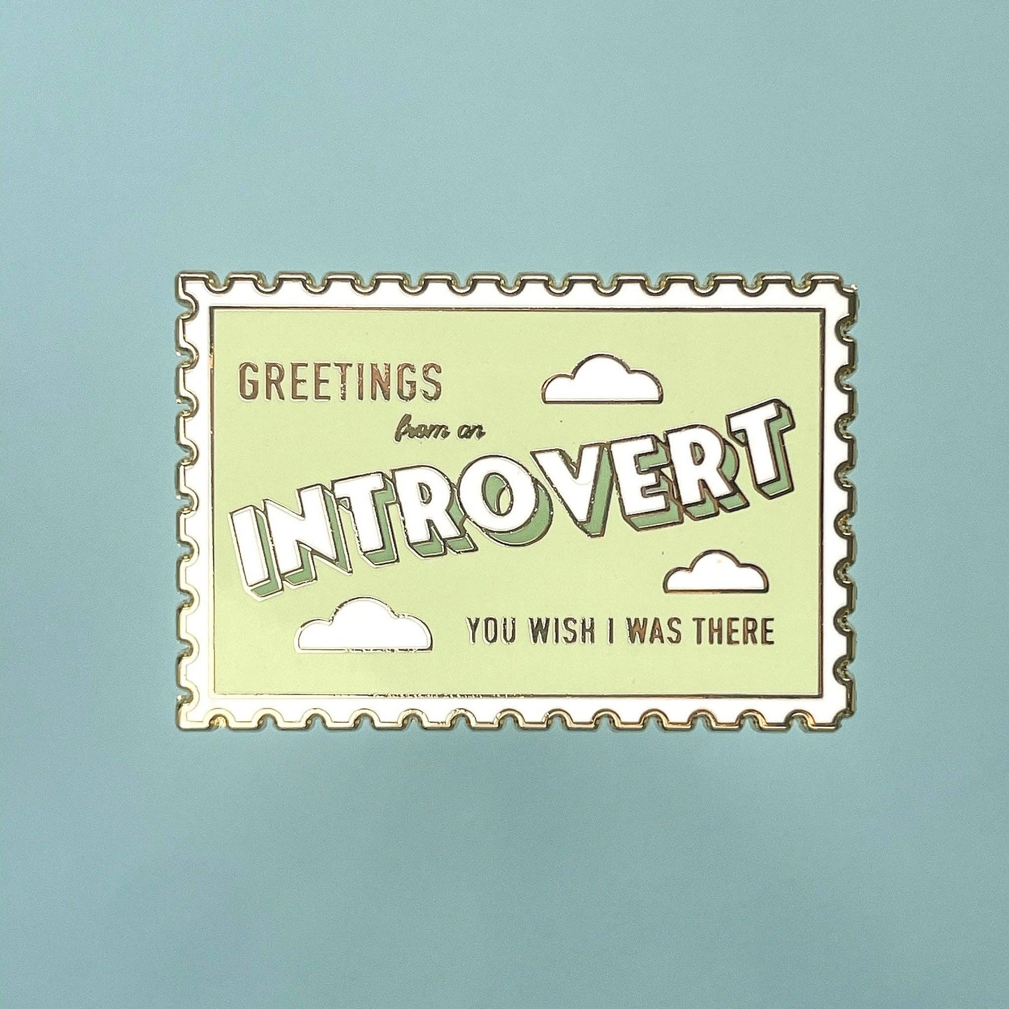 Introvert Stamp Enamel Pin