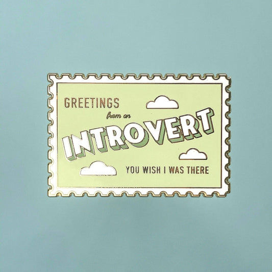 Introvert Stamp Enamel Pin