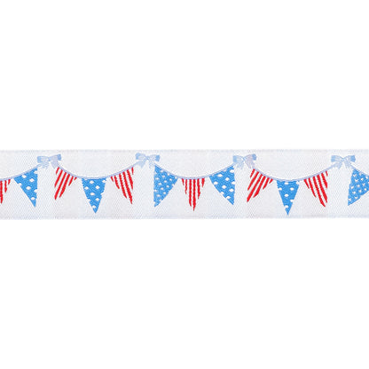 250th Birthday - Flag Banner - 1" width - by Renaissance Ribbons - One Yard