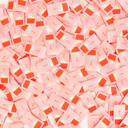 Sarah Hearts - Birthday Cake - Sewing Woven Clothing Label Tags - LP175