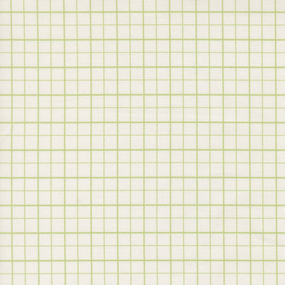 Moda's green geometric grid on cream Bonbon Jar by Jen Kingwell cotton quilting fabric.