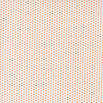 Moda's orange small polka dots on ivory Bonbon Jar by Jen Kingwell cotton quilting fabric.