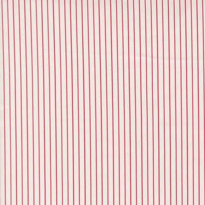Moda's thin vertical red stripes evenly spaced across a cream background Bonbon Jar by Jen Kingwell cotton quilting fabric.