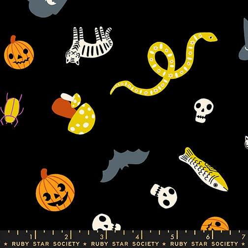 My Favorite Things Black - Boo Valley by Ruby Star Society - Half Yard Fabric (Preorder)