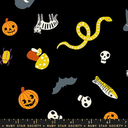 My Favorite Things Black - Boo Valley by Ruby Star Society - Half Yard Fabric (Preorder)