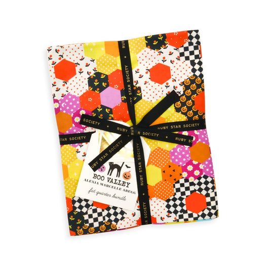 Boo Valley Fat Quarter Bundle by Ruby Star Society's Alexia Abegg. 25 fat quarters of cotton quilting fabric, 18 in x 21 in, SKU RS4193FQ.