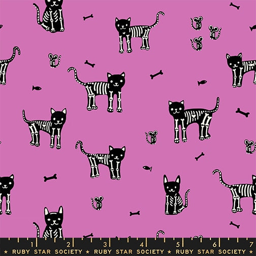 My Pet Skeleton Heliotrope - Boo Valley by Ruby Star Society - Half Yard Fabric (Preorder)